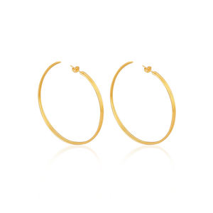 Pendientes de Aro de Latón Sencillos, Joyería Moderna Minimalista para Mujer, Pendientes de Aro de Latón de Alta Calidad, Pedido al por Mayor - Product Image 1