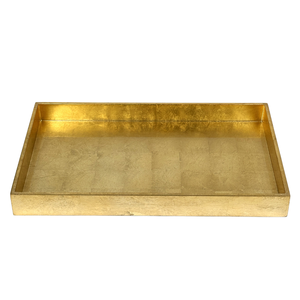 ถาดเสิร์ฟอาหารทำจากไม้ MDF ทรงสี่เหลี่ยมสไตล์วินเทจหรูหราทำด้วยมือฟอยล์สีทองโต๊ะกาแฟไม้แบบยั่งยืนจับห้องครัวในบ้าน - Product Image 3