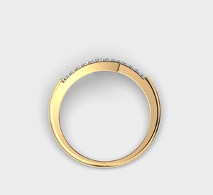 Bague en diamant Voltisse Bolt en or jaune 14 carats, taille ronde, motif zig-zag géométrique, sertissage pavé, bijoux fins minimalistes, bague pour femme - Product Image 3