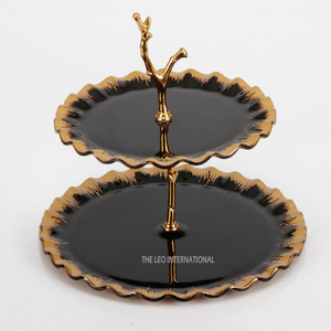 Soporte de Metal de Doble Capa para Servir Pasteles y Frutas, para Restaurante y Uso Doméstico, Molde de Resina Epoxi Resistente - Product Image 2
