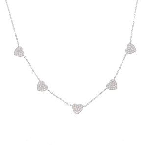 Collar de Moda al por Mayor, Collar Lariat de Lujo con Forma de Corazón, Oro Sólido de 14K/18K, Diamante Creado en Laboratorio, Collar Delicado con Diamantes - Product Image 5