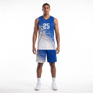 Ensemble Maillot et Short de Basketball Personnalisé Pro-Cut en Poly Maille Recyclé Sublimé – Tenue de Sport Homme OEM - Product Image 1