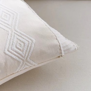 Funda de Cojín de Algodón Bordada con Diseño Geométrico Bohemio, Rectangular, Hecha a Mano, Decoración para el Hogar - Product Image 3
