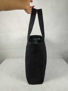 Black Cotton <b>Canvas</b> <b>Tote</b> Bag with Long Handles - Product Image 3
