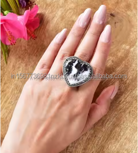 Anillo bohemio más vendido, juego de piedras preciosas de jaspe cebra único en plata de ley 925 sólida, regalo de boda espiritual para él y ella - Product Image 6