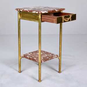Round marble top side <b>table</b> <b>with</b> gold geometric metal legs modern living room accent furniture stylish coffee <b>table</b> setup - Product Image 2