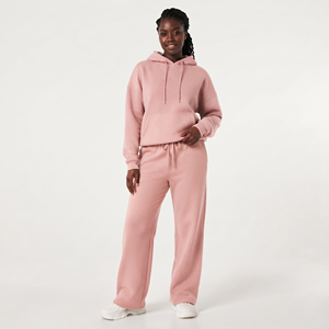 Survêtement ample à capuche pour femme, 100% coupe décontractée, pantalon de survêtement à jambe large, pull décontracté, taille oversize avec cordon de serrage et poches latérales - Product Image 1