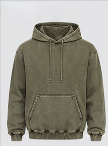 Sweat-shirt à capuche en denim pour homme de qualité supérieure avec poche kangourou - Product Image 5