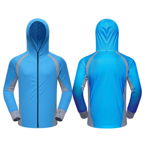 Veste à capuche zippée pour homme, dégradé de couleurs, séchage rapide, UPF 50, polyester, vêtements de pêche, haut de sport - Product Image 3
