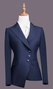 Traje de Negocios de Tres Piezas Azul Oscuro para Hombre, Estilo Británico, Cuello de Solapa, Antiarrugas, Mezcla de Lana, Ropa Formal - Product Image 4