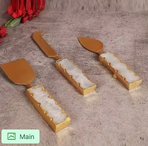 Ensemble de couteaux à fromage avec manche en bois, lames en acier inoxydable, conception durable pour étaler, couper et servir - Product Image 6