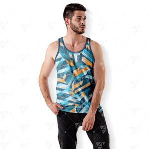 Camisetas de Gimnasio y Yoga con Diseño Personalizado, Impresión Transpirable, Ecológicas, de Poliéster/Algodón, Cuello Redondo, Corte Musculoso para Hombre - Product Image 4