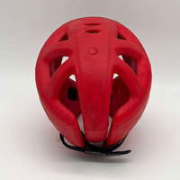 Casque de boxe rouge en cuir PU, demi-masque, 7 aérations, équipement de protection pour adultes, unisexe, utilisation universelle, fermeture auto-agrippante