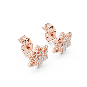 Pendientes de Diamantes Florales de Laboratorio de Última Tendencia, Engastados en Oro Rosa de 18K, para Compromiso, Boda, Fiesta, Regalo de San Valentín, Uso Diario para Mujer - Product Image 2