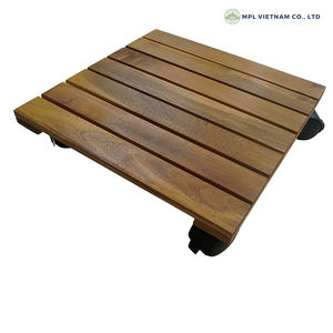 Support à roulettes écologique en bois d'acacia massif pour pots de fleurs Roues à 360 degrés pour la maison, le jardin et le patio du centre commercial - Product Image 6