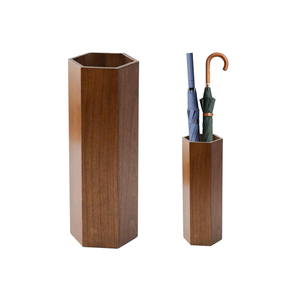 Porte-parapluies en bois d'acacia, support à parapluies en bois avec logo personnalisé, seau à parapluies pour hall d'hôtel, meilleur prix - Product Image 3