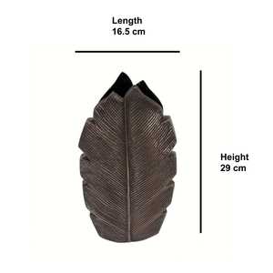 Vase en laiton classique en forme de plume dorée, hauteur 29 cm, décoration de table faite à la main, style bohème - Product Image 1