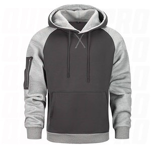 Sweat-shirts à capuche pour hommes, pull-over à blocs de couleur, manches longues, en polaire, personnalisés, 100% polyester, doux, chauds et confortables - Product Image 3
