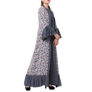 Traditional Muslim Islamic Clothing Flared Sleeve Solid Color <b>Dresses</b> Abayas Hijab Women Floor Length Kaftan Abaya Ethnic Style - Product Image 5