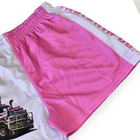 Shorts de rugby personnalisés bicolores respirants avec sublimation rose, style australien, avec poches
