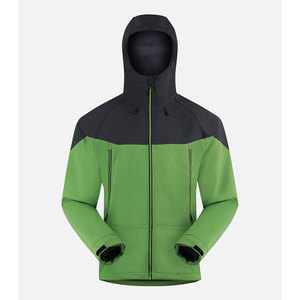 Men's Lightweight Softshell Hooded <b>Jacket</b> Winter Warm <b>Fleece</b> <b>Lined</b> Windbreaker Waterproof Color Panel Polyester Softshell <b>Jacket</b> - Product Image 1