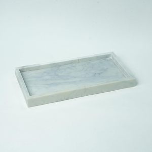 White Luxury Eco-Friendly Marble <b>Square</b> Bathroom <b>Set</b> with Dispenser and Tumbler for Home Office Cafe Restaurant Use - Product Image 2
