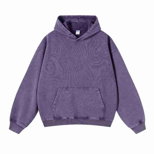 High Quality 100% Cotton Acid Washed Hoodie High Street Series Washing Old <b>Sweater</b> Stone Washed Vintage Hoodie - Product Image 4