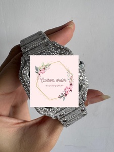 Montre-bracelet unisexe Hip Hop entièrement sertie de diamants Moissanite, boîtier carré mécanique en acier inoxydable, cadran analogique en verre - Product Image 5