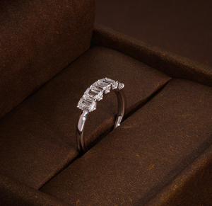 925 <b>Silver</b> <b>Solitaire</b> Diamond <b>Ring</b> Minimalist Engagement Jewelry - Product Image 2