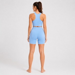 Conjunto Deportivo para Mujer, Bra y Shorts, Logotipo Personalizado, Transpirable, Elástico, para Gimnasio, Fitness, Ejercicio, Venta al Por Mayor - Product Image 6