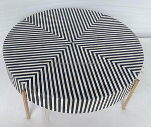 Mesa de centro con incrustaciones de hueso de diseño único para la decoración del hogar Elevando su espacio con comodidad elegante - Product Image 2