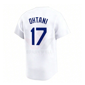 Maillot de baseball Los Angeles pour homme, blanc, manches courtes, numéro 17 imprimé à l'avant, respirant, en polyester, vêtement de sport boutonné - Product Image 2
