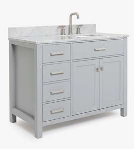 Mueble de Baño de 43 Pulgadas Marca Privada Hannah, Gabinete con Lavabo a la Derecha, Solo 2 Opciones de Acabado, Venta al Por Mayor, Fábrica en Vietnam - Product Image 2