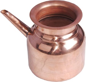 Lota (Tambe Ka Lota) Portátil Hecha a Mano de Cobre Puro, Taza Kalash de Diseño Contemporáneo y Elegante para Beber Agua y Rituales de Pooja - Product Image 2