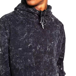 Sweat à capuche délavé coupe décontractée en molleton doux, style streetwear contemporain, fabrication sous marque privée - Product Image 5