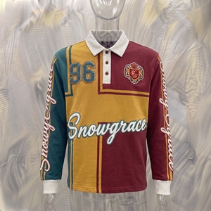 Snowgrace Full Sleeve Color Blocked Jersey Embroidered Logo Turn-down Collar Regular Fit Unisex Apparel - Product Image 3