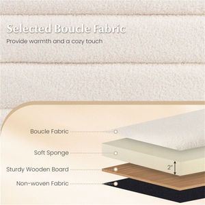 Panca Contenitore Imbottita Bianca con Pistoni a Gas, Capacità di Carico 660 libbre, per Arredamento Camera da Letto - Product Image 5