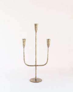 Matte <b>Black</b> Metal <b>Candelabra</b> With Three Taper Candle Holders For Home Decoration - Product Image 2