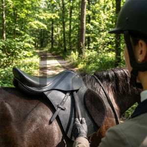 Silla de doma de cuero genuino de la mejor calidad con estructura de madera, cómoda y duradera. Productos de equitación inglesa de la India. - Product Image 5