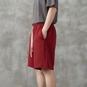 Shorts de hombre de alta calidad, estilo streetwear, con logo bordado personalizado, tela gruesa, color sólido, con bolsillos laterales, transpirables. - Product Image 3