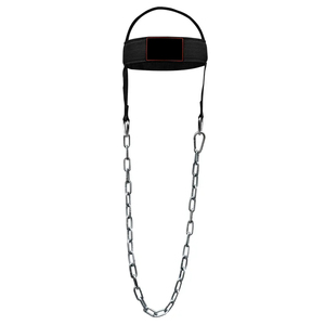 Cowhide <b>Leather</b> Weight Lifting Neck Training Fitness Equipment Padded Head <b>Harness</b> with D Ring Steel Chain Exercise Head Strap - Product Image 6