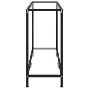 Tavolo Console in Vetro Temperato Trasparente e Nero, Modello Semplice di Medie Dimensioni - Product Image 3