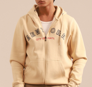 OEM Custom Men’s Full <b>Zip</b> <b>Hooded</b> Sweatshirt Cotton Fleece Heavyweight Blank Hoodie for Wholesale & Custom Printing - Product Image 1