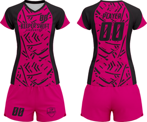 Tenue de volley-ball SpikeStorm Pro AeroSpike Elite, kit de volley-ball ThunderHit Premium, 100 % polyester, impression par sublimation intégrale - Product Image 1