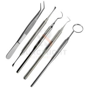 Kit de Examen Dental, Juego de Instrumentos de Diagnóstico de Acero Inoxidable Alemán, Reutilizable, Certificado CE Clase I, Modelo SI-OIS-0001, Quirúrgico - Product Image 1