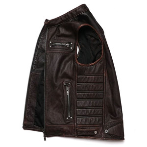 Chaleco de Cuero de Diseño Clásico y Personalizado, Chaleco de Cuero y Mezclilla para Hombre, Chaleco Largo, Chaleco de Cuero Hecho a Medida - Product Image 2