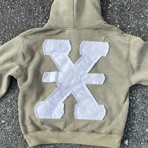 Sweat à capuche pour homme de haute qualité, personnalisé ODM, brodé effet vieilli, 100% coton, grande taille, coupe oversize, épaules tombantes, imprimé hiver - Product Image 2