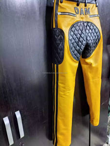 Pantalon en cuir jaune original pour hommes en peau de mouton imperméable et respirant - Product Image 5