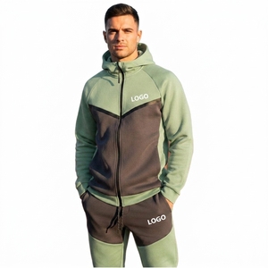 Ensemble de survêtements pour hommes en gros, personnalisé, de haute qualité, veste zippée et pantalon élégant, 2 pièces - Product Image 6