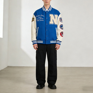Chaqueta Varsity para Hombre, Chaqueta de Béisbol de Lana con Letras Bordadas, Chaqueta Bomber Universitaria Personalizada, Ropa Urbana - Product Image 3